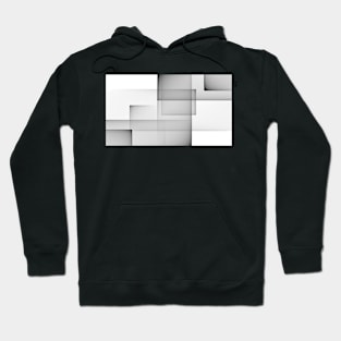 Abstract square and rectangle shapes illustration background Black and white Hoodie